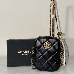 Chanel Black Quilted Crossbody with Gold Accents